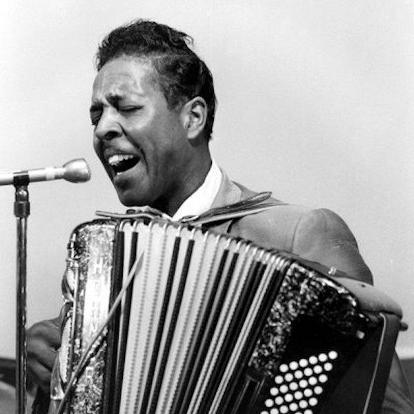 Man playing an accordion.