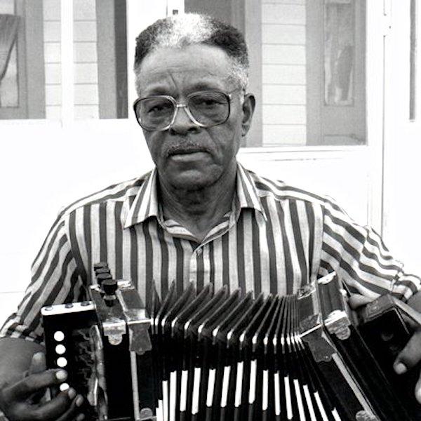 Man playing an accordion.