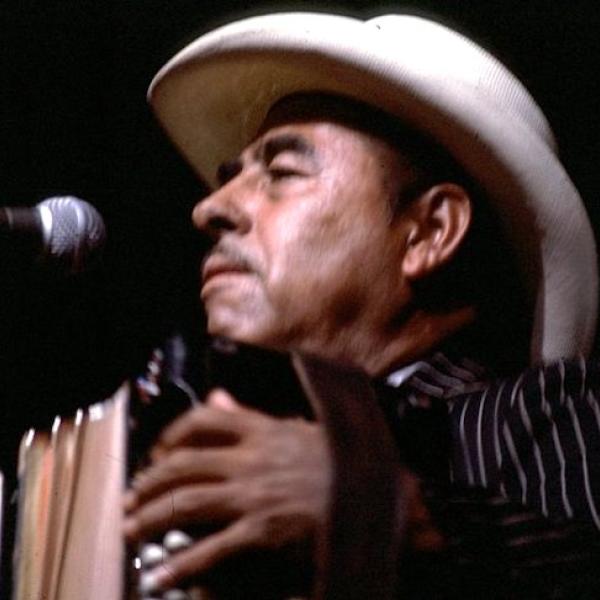 Man playing an accordion.