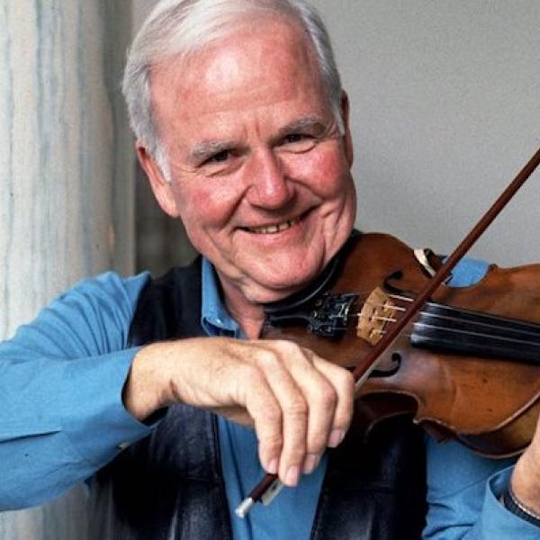 A man playing a violin.