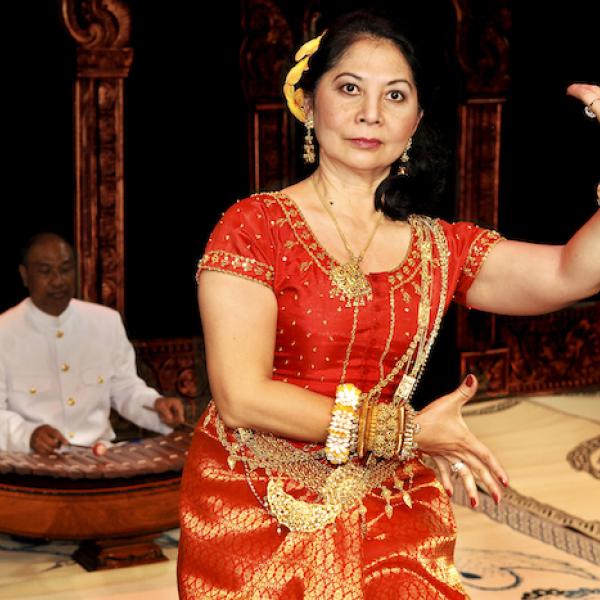 A woman dancing.