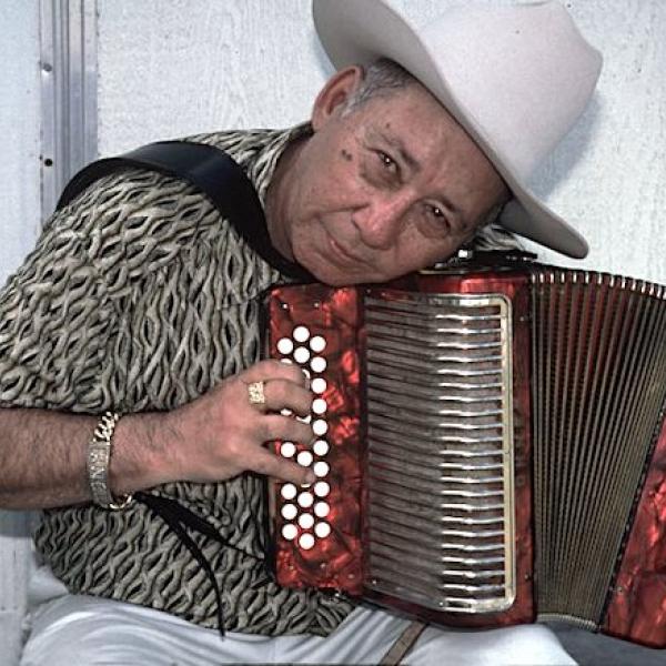 Man playing an accordion.