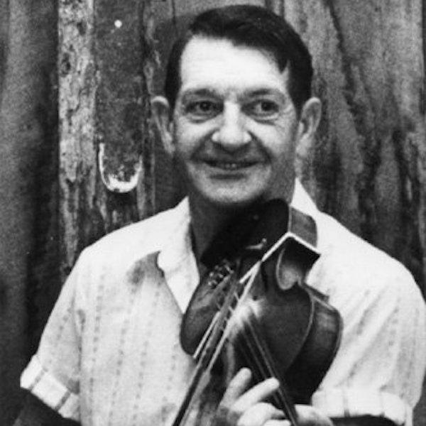A man playing a fiddle.