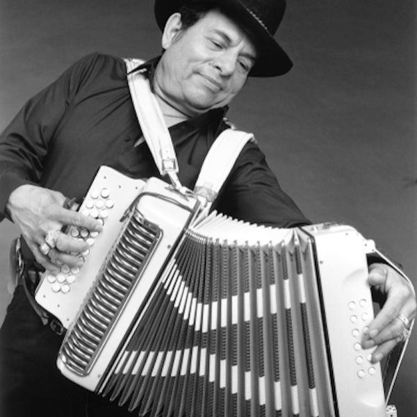 Man playing an accordion.