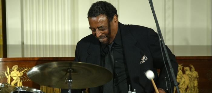 Man playing drums at White House.