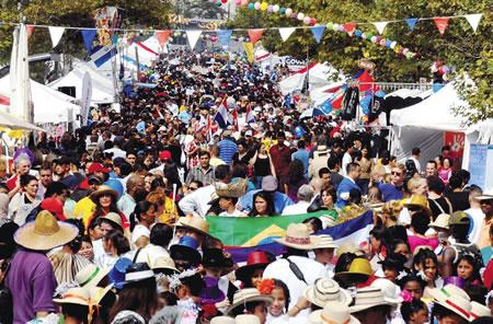 Aerial shot of the crowd at the Latino festival