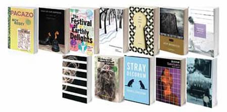 A selection of Dzanc Books printed copies, which are also available as e-books. Photo courtesy of Dzanc Books