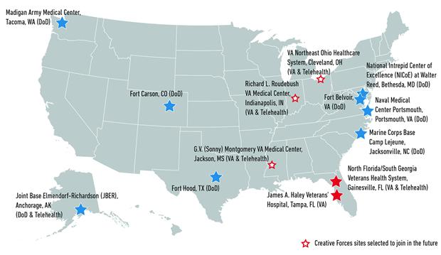 Map of Creative Forces sites