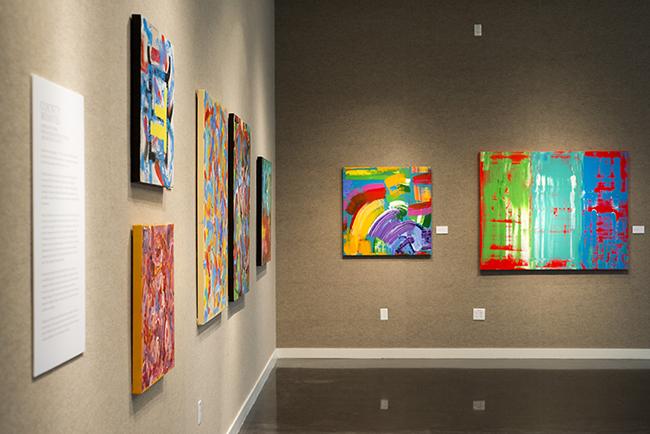 An exhibition of abstract expressionist paintings