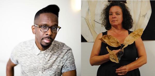 collage of headshots of artists Fahamu Pecou and Maritza Mosquera