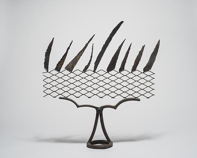 Hanukkah menorah by artist Larry Kagan Abstract Hanukkah menorah