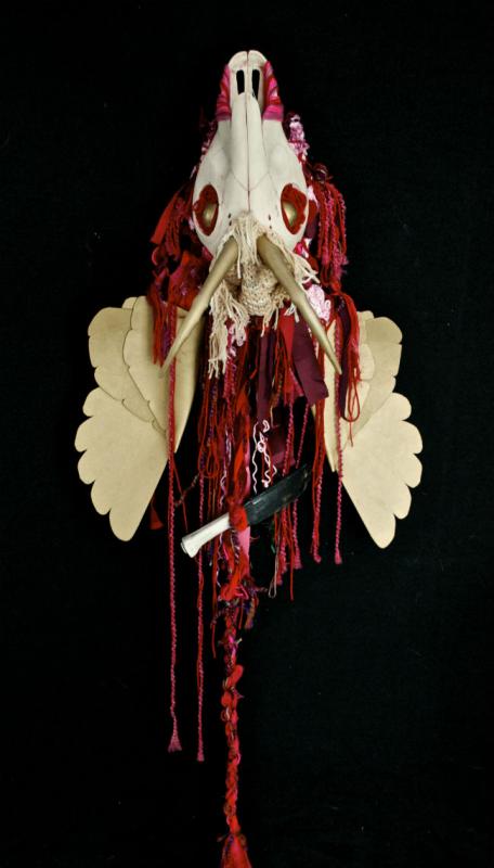 Cannupa Hanska Luger's "Reliquary" Contemporary art sculpture of cow skull