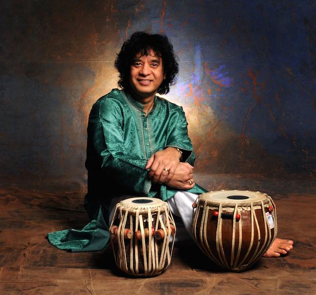 Image of Zakir Hussain and tabla drums 