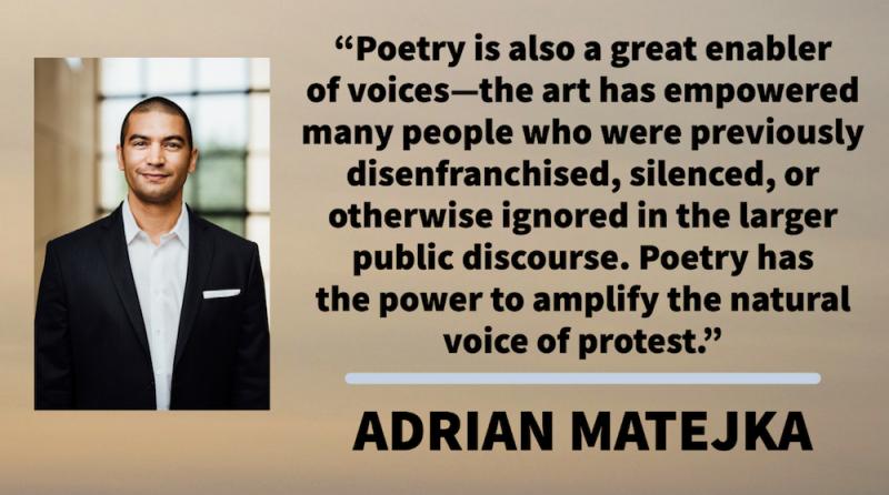 photo of Adrian Matejka with picquote