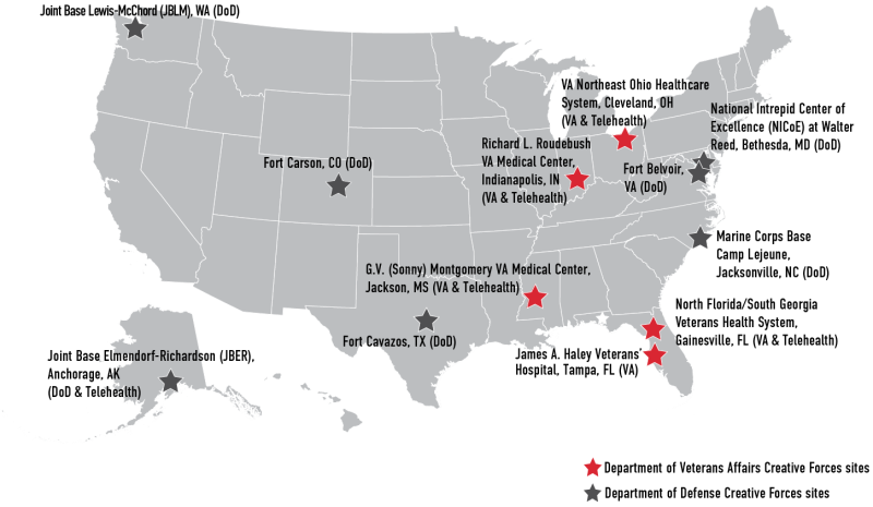 Creative Forces Map of Creative Forces sites