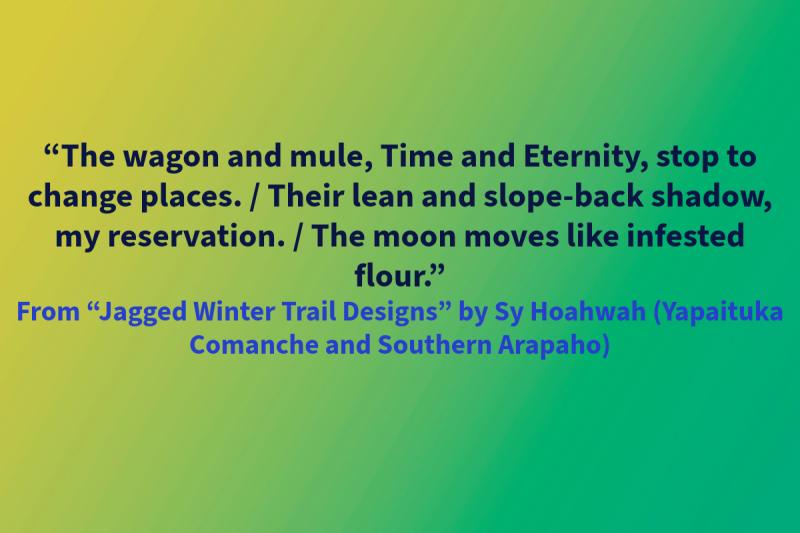 Yellow and green graphic with dark blue and royal blue text.
