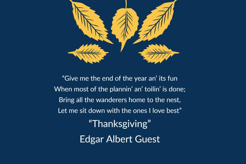 "Thanksgiving" poem quote by Edgar Albert Guest.
