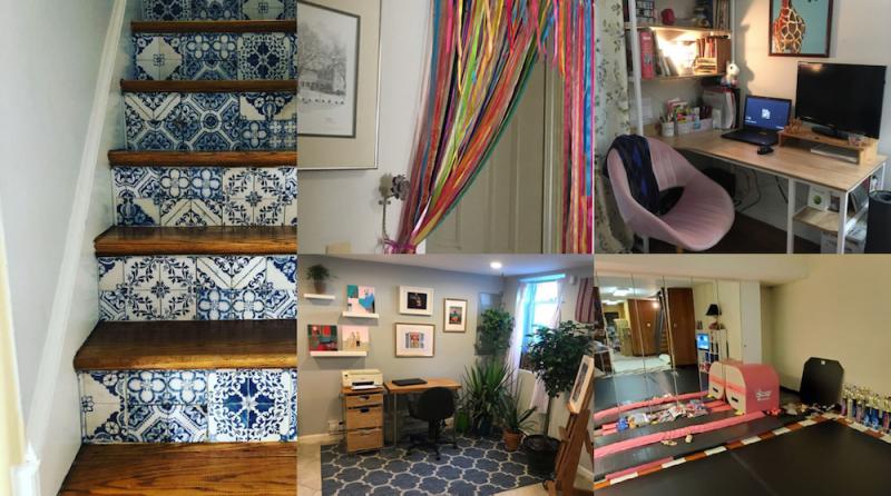 photos of various home improvement projects by Arts Endowment staff