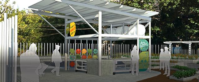 Artist rendering of a community garden