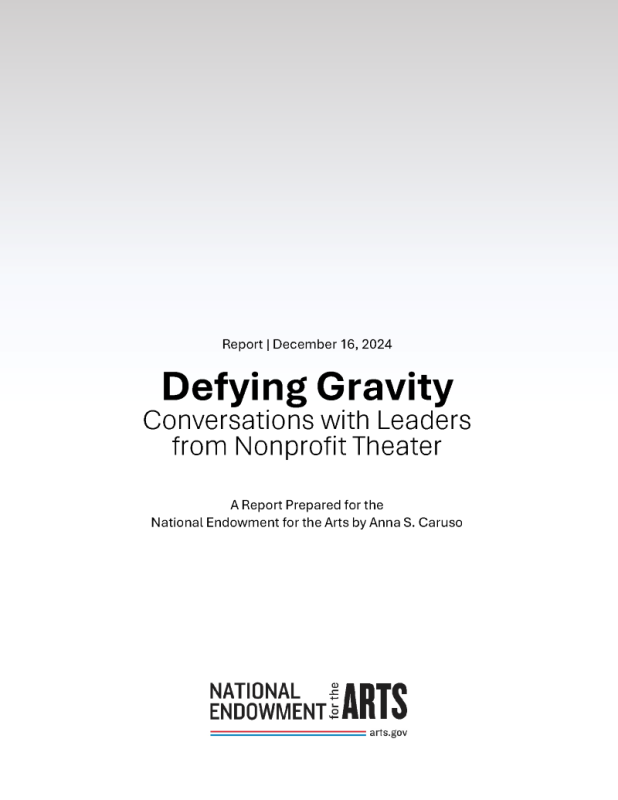 Cover of "Defying Gravity: Conversations with Leaders from Nonprofit Theater"