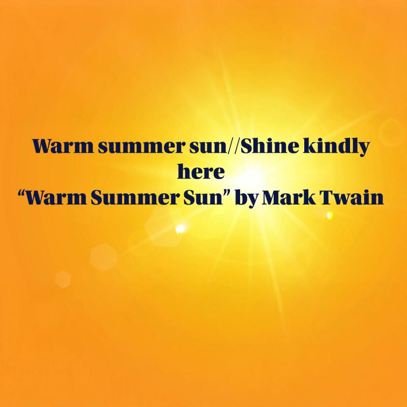 Deep yellow sun with poem written in black