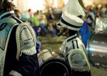 The Batiste Cultural Arts Academy Marching Band participating in its first Bacchus parade during Mardi Gras 2013. Photo by James Wanamaker