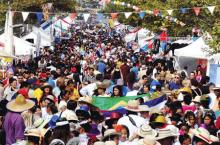 Aerial shot of the crowd at the Latino festival 