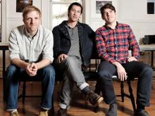 Kickstarter founders, from left right: Charles Adler, Perry Chen, Yancey Strickler. Photo by Jon Vachon