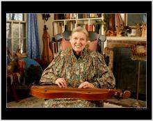 headshot of dulcimer player smiling