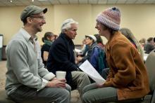Participants pair up for an exercise during the first SHIFT professional development workshop presented by the Arts Incubator of the Rockies, a project supported by a 2011 NEA Our Town grant. Photo © Harper Point Photography