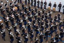 A United States army band on parade