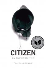 White book cover with title and author in bold black type with a hood place in the top center. Also a seal with National Book Award Finalist 