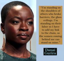 quote by Danai Gurira with a photo of the actress