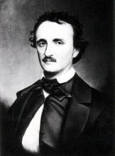 a black and white portrait of Edgar Allan Poe