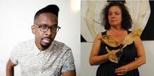 collage of headshots of artists Fahamu Pecou and Maritza Mosquera