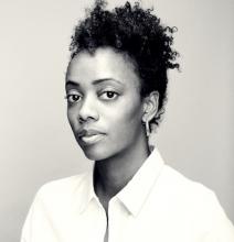 black and white photo of Angela Flournoy