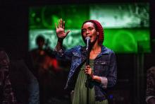 Lynn Hill performing in "Holding It Down. "Photo by Marc Millman Photography, courtesy of  Atlas Intersections Festival
