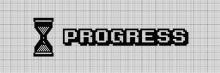 Computer image of hourglass and word "progress"