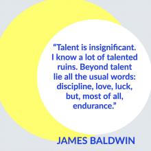 graphic treatment of quote by James Baldwin