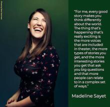 quote by madeline sayet with photo of ms. sayet