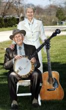 Wade Mainer and his wife Julia on the occasion of Mainer's 100th birthday, April 21, 2007. Photo by Tom Pich