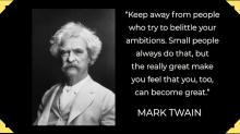 photo of Mark Twain with quote