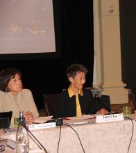 Women sitting at table in a meeting. 