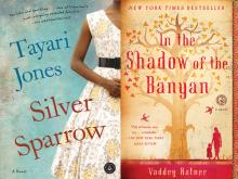 book covers for Silver Sparrow by Tayari Jones and In the Shadow of the Banyan by Vaddey Ratner