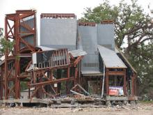 a hurricane-devastated construction site
