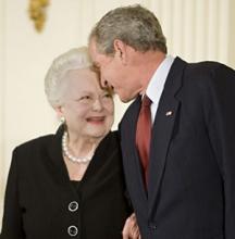 Olivia de Havilland and George W. Bush