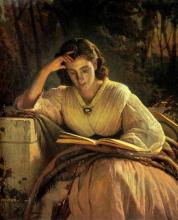 Painting of a woman reading
