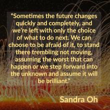 graphic representation of quote by Sandra Oh