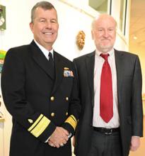 Rear Admiral Alton L. Stocks, Commander of Walter Reed National Military Medical Center, and NEA Chairman Rocco Landesman