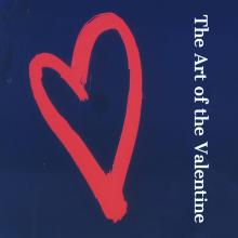 red heart on blue background with text that says The Art of the Valentine